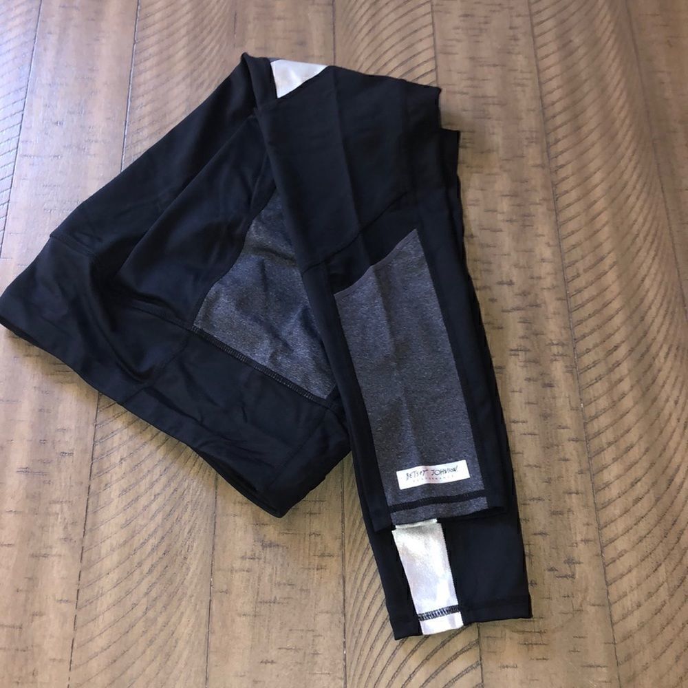 Betsy Johnson Performance Pants Color-block Neutrals Zip Compartment back waist.